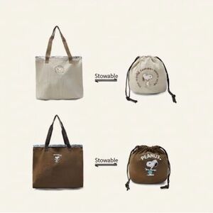 NWT Snoopy Peanuts Stowable Tote Bag - Versatile & Stylish